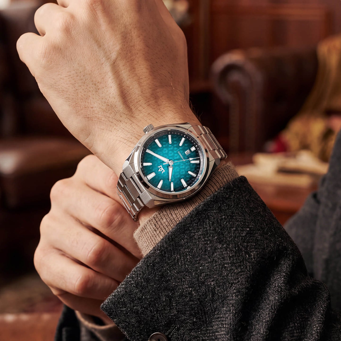 Orologio automatico di lusso AddiesKIN K014 da 40 mm con quadrante in rilievo tipo cammeo e movimento ST2130