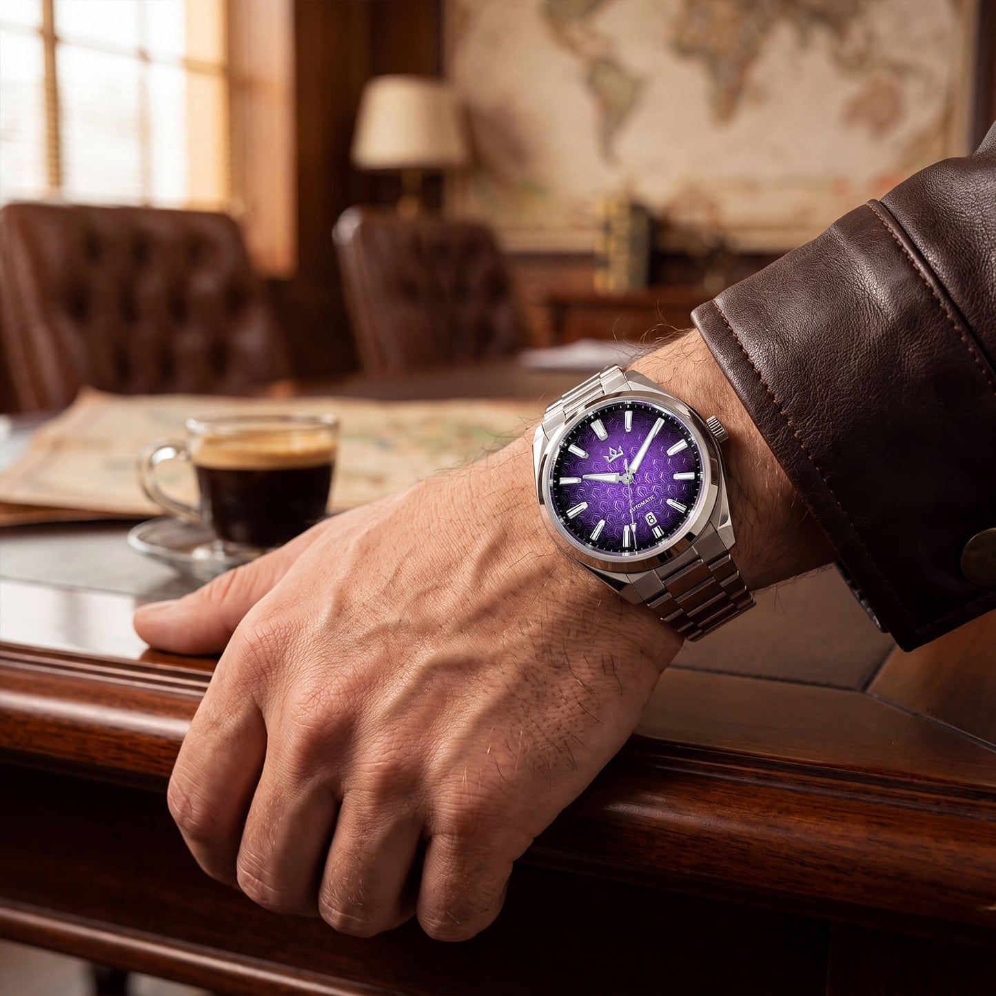 Orologio automatico di lusso AddiesKIN K014 da 40 mm con quadrante in rilievo tipo cammeo e movimento ST2130