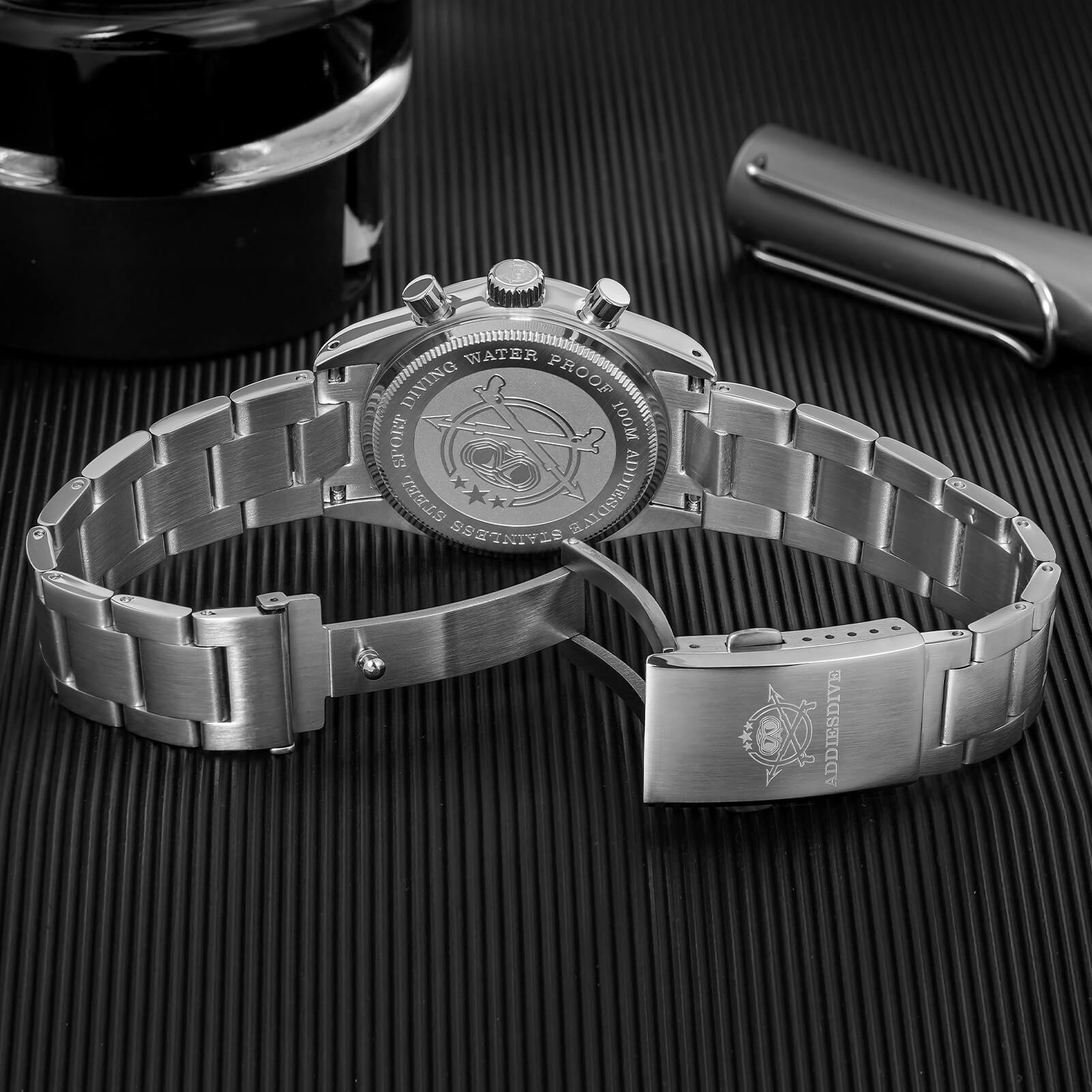 ADDIESDIVE 37mm Orologio Cronografo al Quarzo di Lusso AD2551