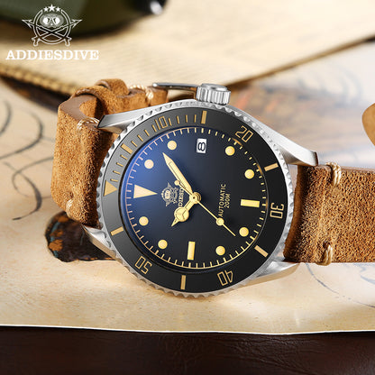 🔥SALDI D'AUTUNNO 🔥ADDIESDIVE® Orologio subacqueo automatico in pelle AD2101