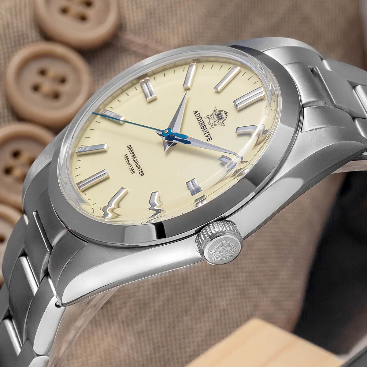 Addiesdive da 36mm Orologio al Quarzo con Cristallo di Zaffiro AD2026