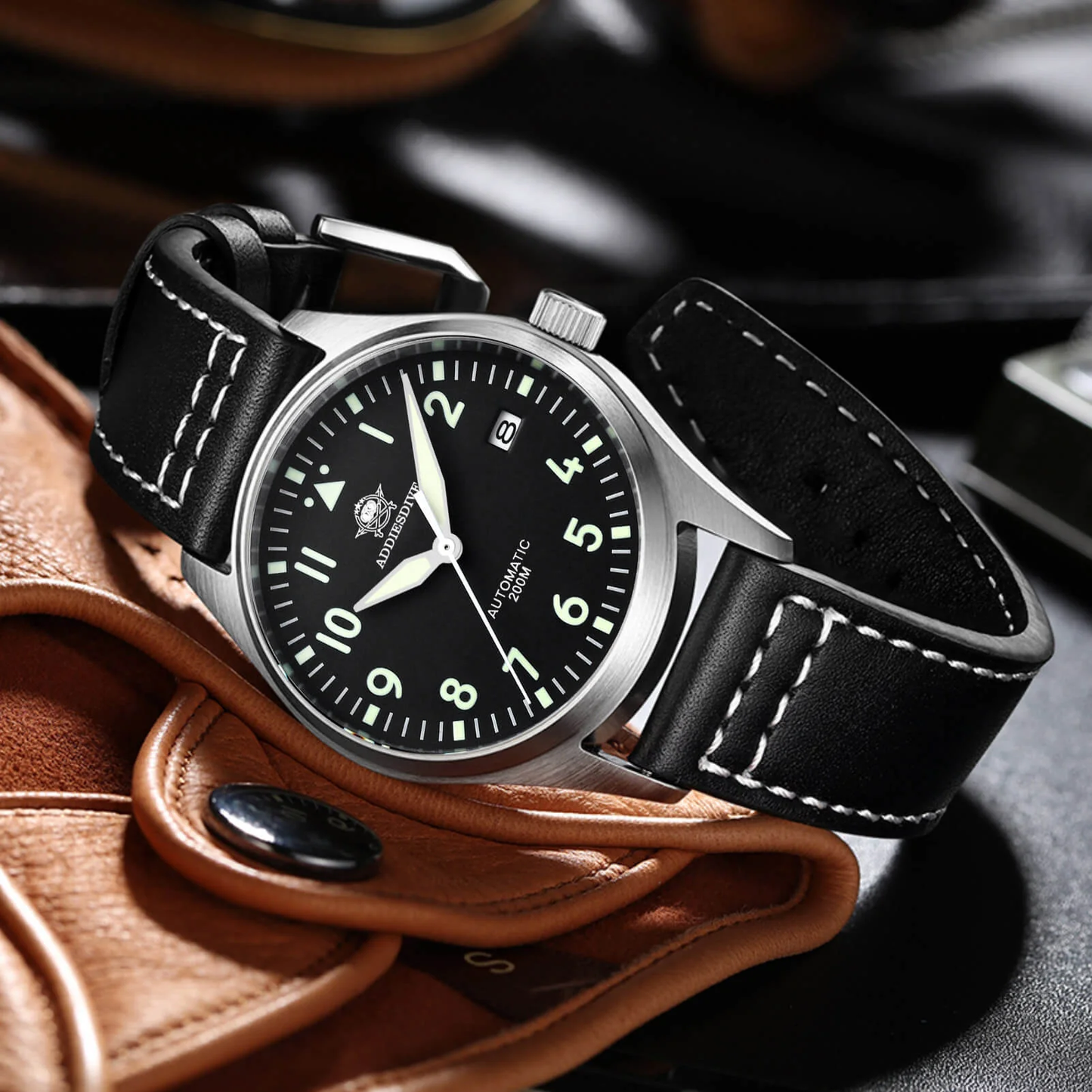 ADDIESDIVE® Pilot watch|movimento automatico NH35A Nastro in acciaio (MY-H2)