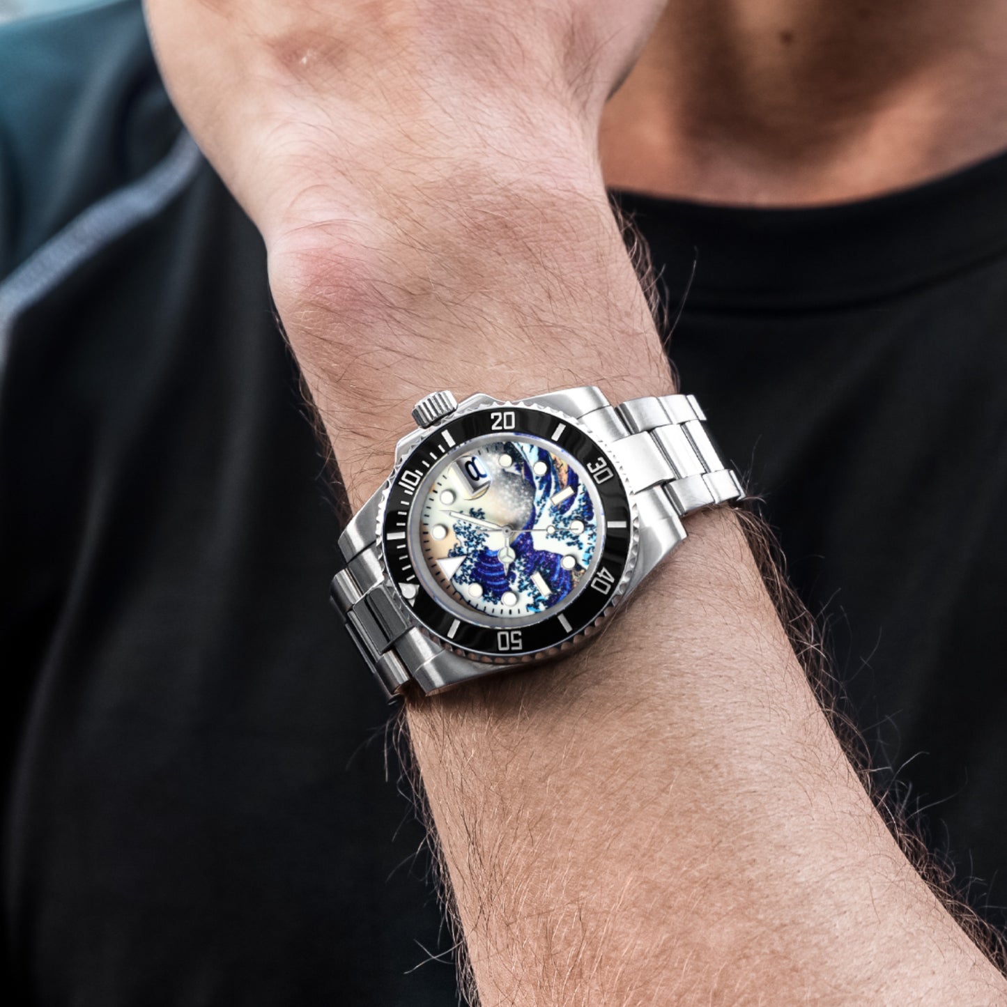ADDIESDIVE Orologio Subacqueo Great Wave Sub (H3AC-Surf)