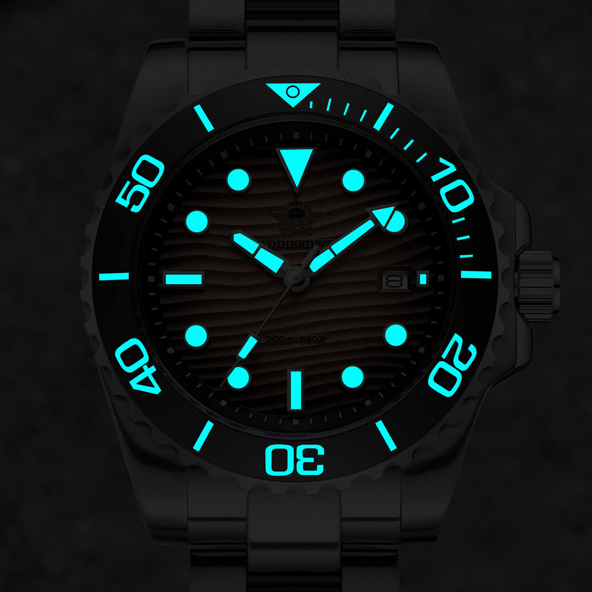 🔥SALDI D'AUTUNNO 🔥Orologio subacqueo al quarzo Addiesdive da 41 mm con quadrante a trama "deserto" AD2537