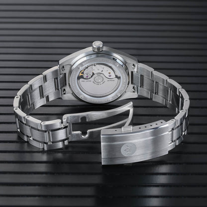 AddiesKIN Orologio da uomo K003 con quadrante effetto ghiaccio crepato, 38 mm, movimento Miyota 9015