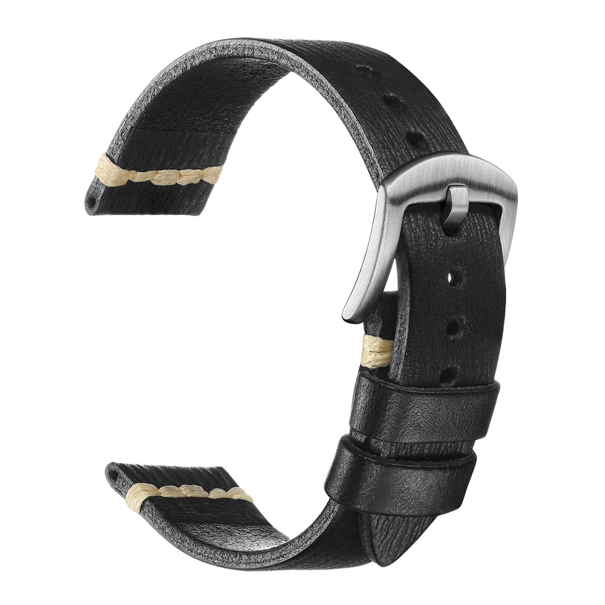 Cinturino in Pelle per Orologio ADDIESDIVE, Scegli Colore e Larghezza 20mm 22mm nero