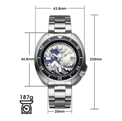 Orologio subacqueo ADDIESIVE con vetro zaffiro sintetico e quadrante luminoso 200M H8-Surf