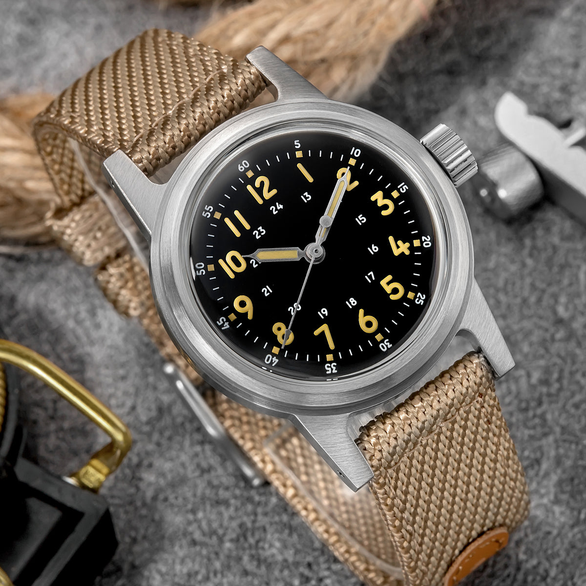 ★Magazzino Italia★ADDIESDIVE Orologio meccanico vintage 36mm AD2076