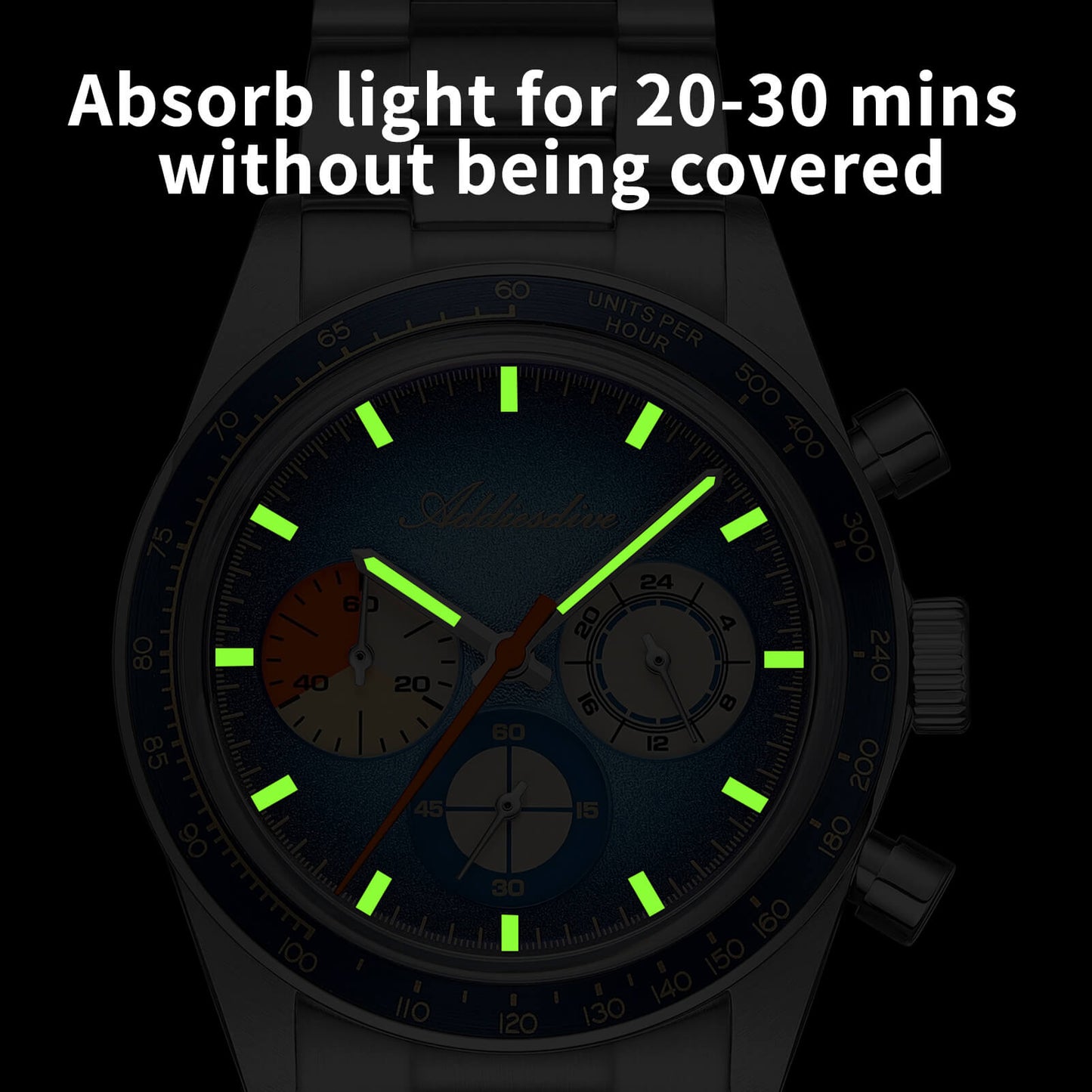 ADDIESDIVE 37mm Orologio Cronografo al Quarzo di Lusso AD2551