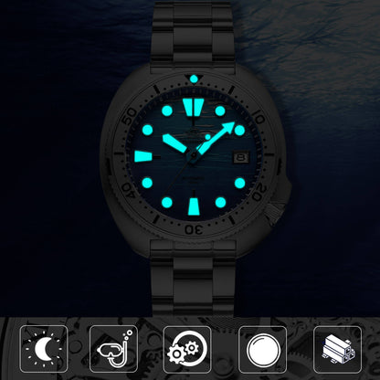 ADDIESDIVE Orologio subacqueo con quadrante 3D con tartaruga di mare profondo （AD2045）