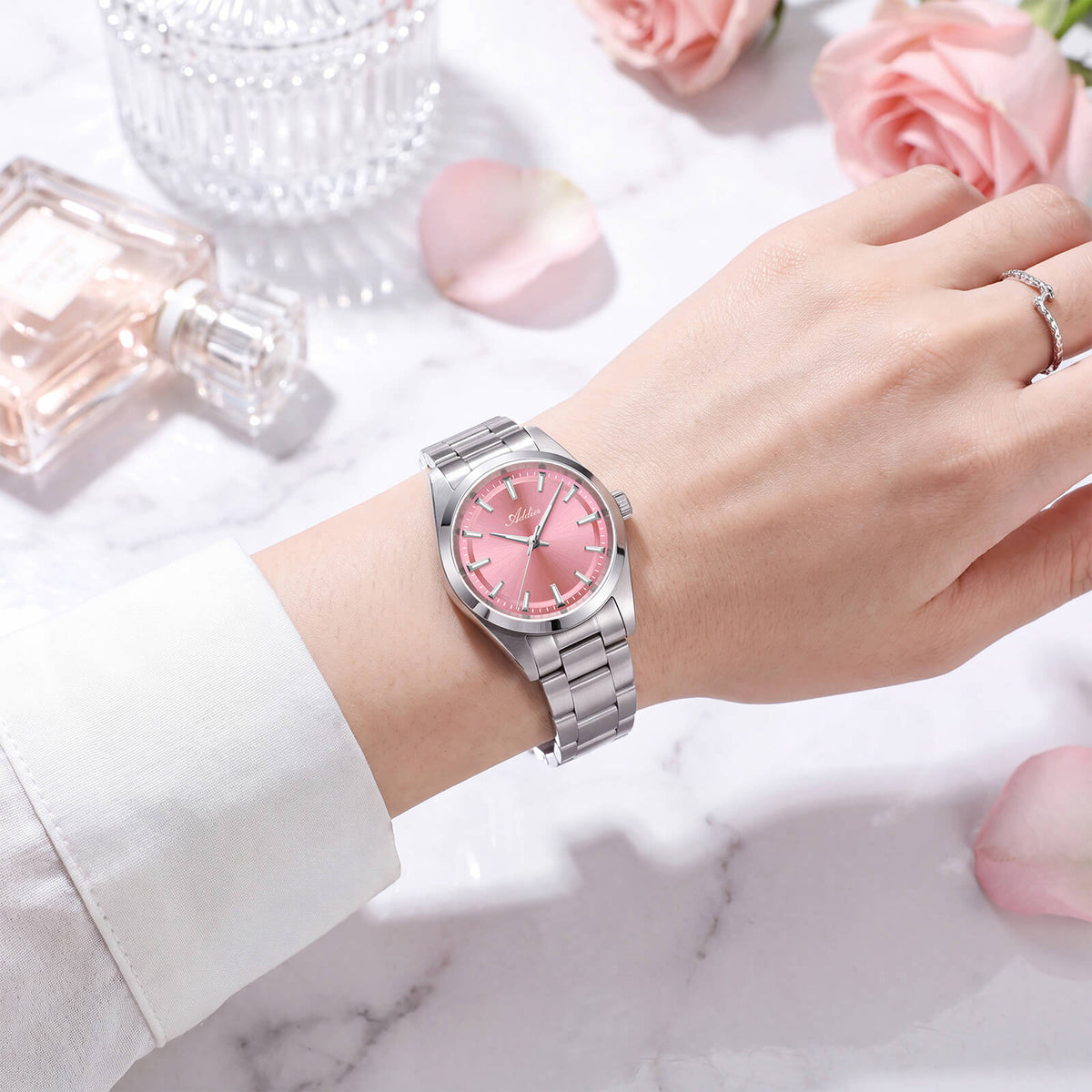 Addiesdive AW25908 Orologio da Donna al Quarzo 31mm con Quadrante Sunburst e Vetro Zaffiro