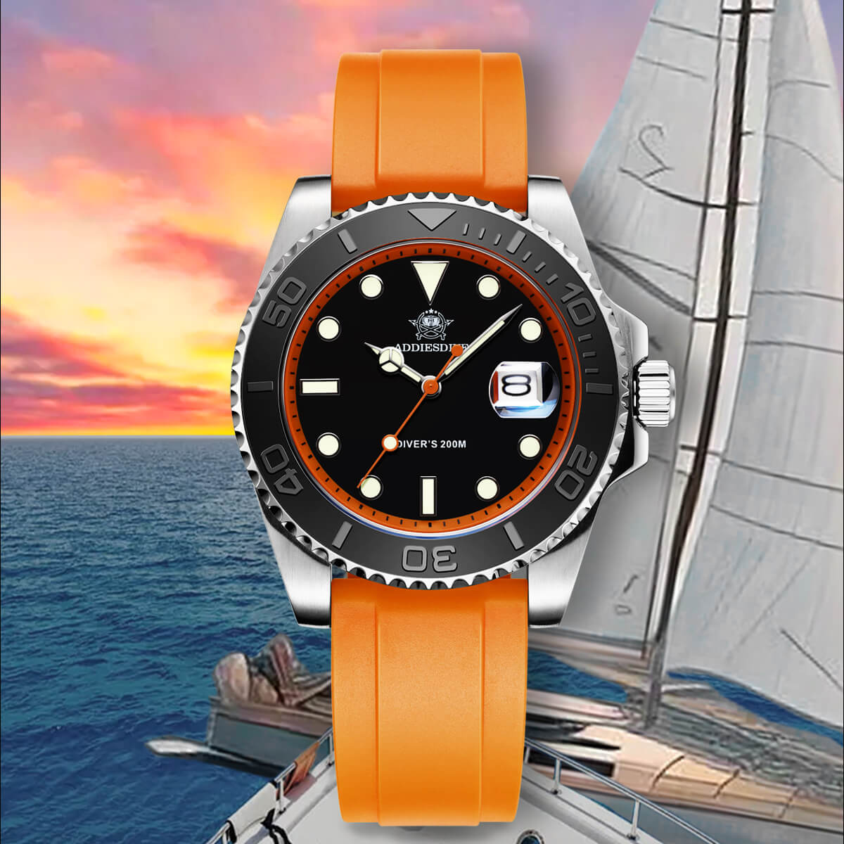 ★Saldi Anniversario★ADDIESDIVE Orologio Sportivo al Quarzo da 41 mm Impermeabile 200 m (AD2040)