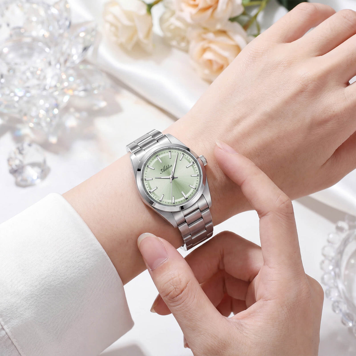 Addiesdive AW25908 Orologio da Donna al Quarzo 31mm con Quadrante Sunburst e Vetro Zaffiro