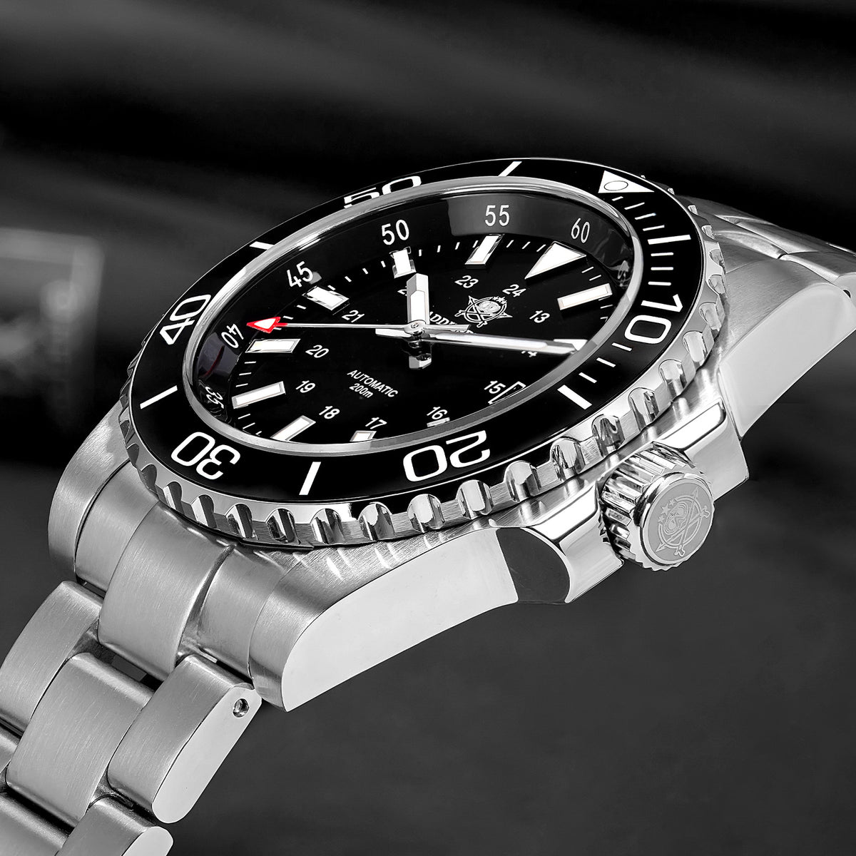 ★Saldi Anniversario★Orologio subacqueo automatico da uomo ADDIESDIVE con vetro zaffiro sintetico AD2504