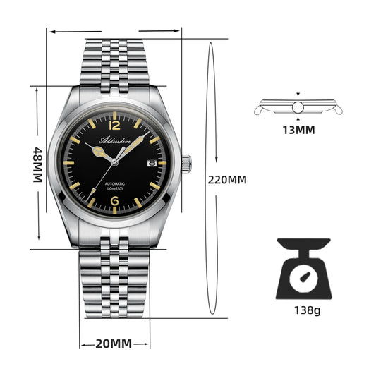 Addiesdive Orologio automatico da 39 mm Diver's 100M NH35 (AD2038)