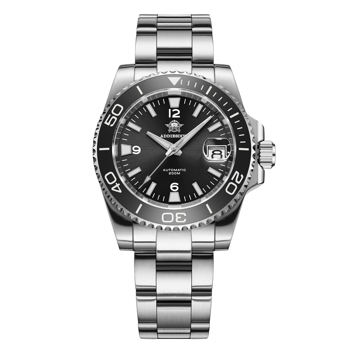 Orologio subacqueo automatico da uomo Addiesdive con BGW9 Super Lume AD2085 Nero