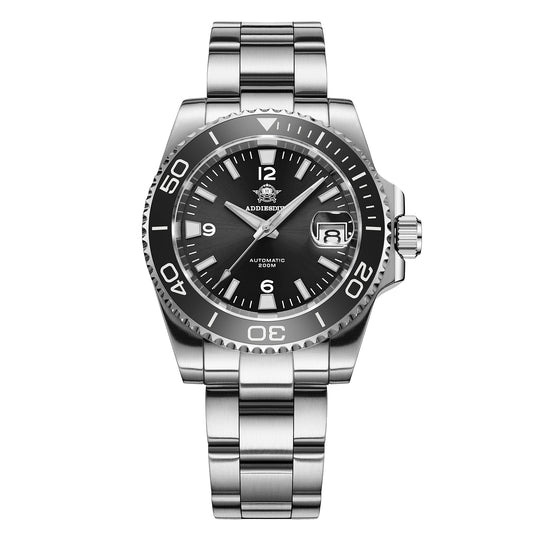 Orologio subacqueo automatico da uomo Addiesdive con BGW9 Super Lume AD2085 Nero