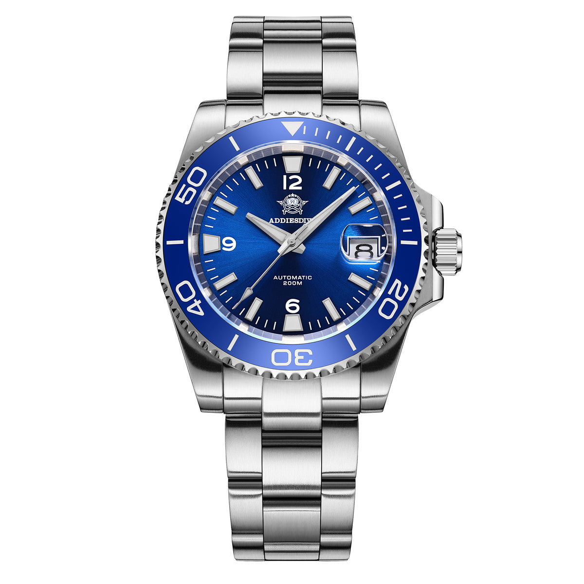 Orologio subacqueo automatico da uomo Addiesdive con BGW9 Super Lume AD2085 Blu