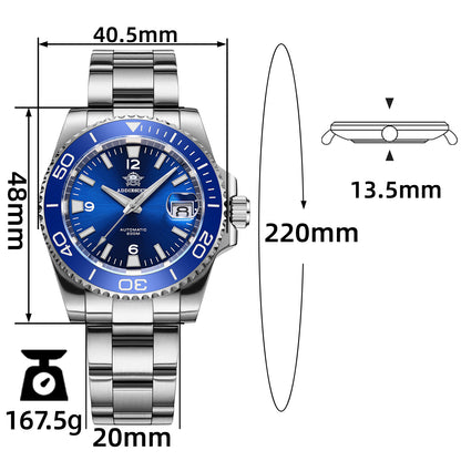 Orologio subacqueo automatico da uomo Addiesdive con BGW9 Super Lume AD2085