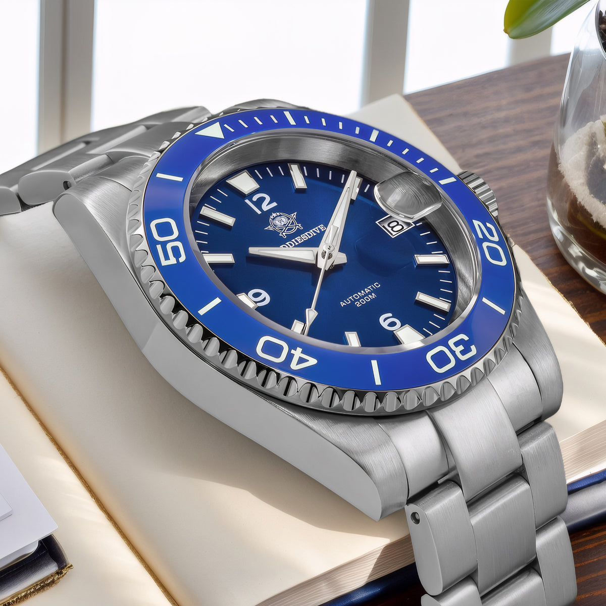 Orologio subacqueo automatico da uomo Addiesdive con BGW9 Super Lume AD2085