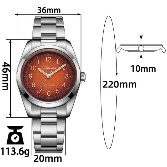 ADDIESDIVE 36mm Orologio al Quarzo di Lusso AD2553