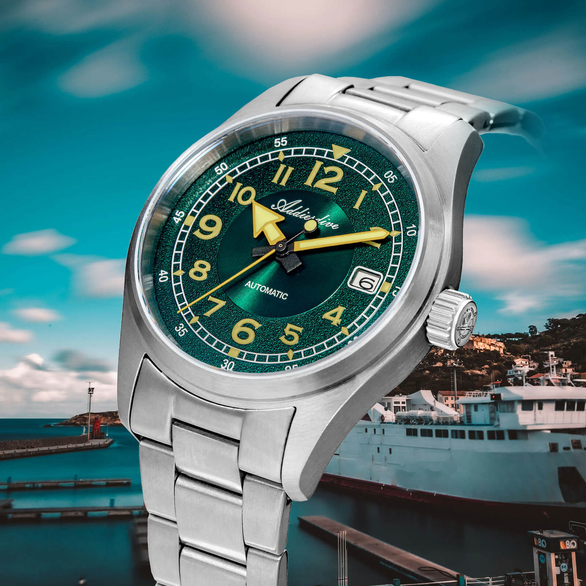 ★Xmas Special Offers★ADDIESDIVE 39mm Explore Orologio Meccanico Retrò da Uomo AD2055