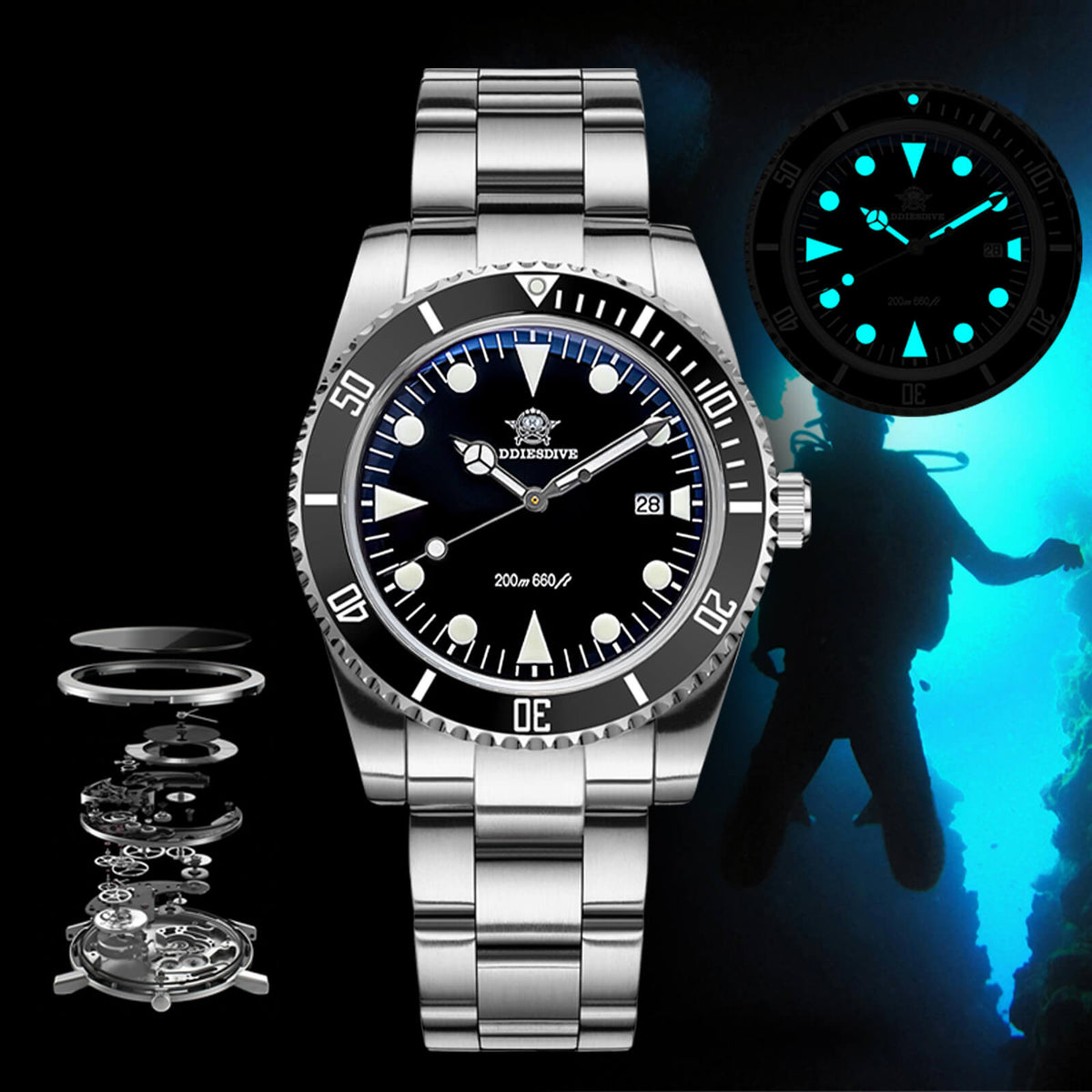 🔥SALDI D'AUTUNNO 🔥 ADDIESDIVE Orologio al Quarzo da 39 mm con Lunetta Girevole Bidirezionale AD2068