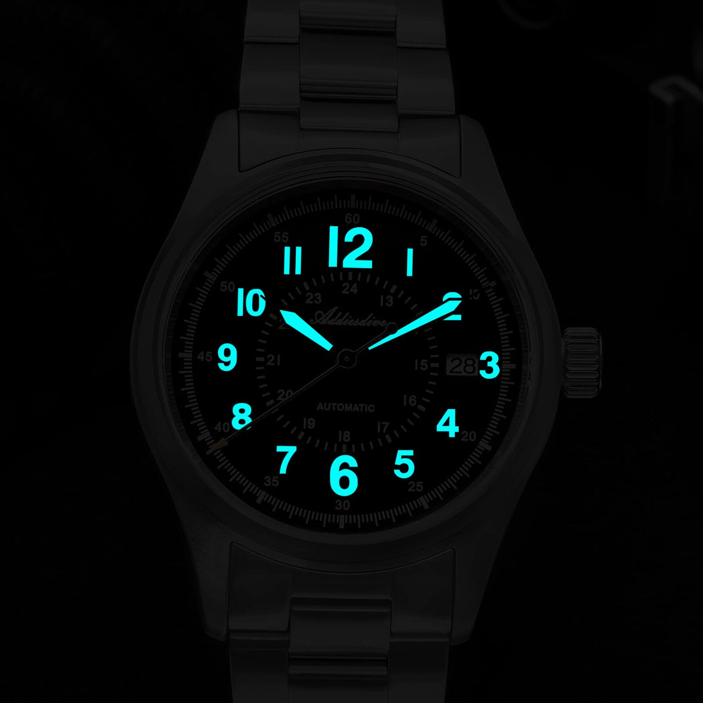 ★Magazzino Italia★ADDIESDIVE Orologio automatico in cristallo di zaffiro da 39 mm Orologio da campo AD2074