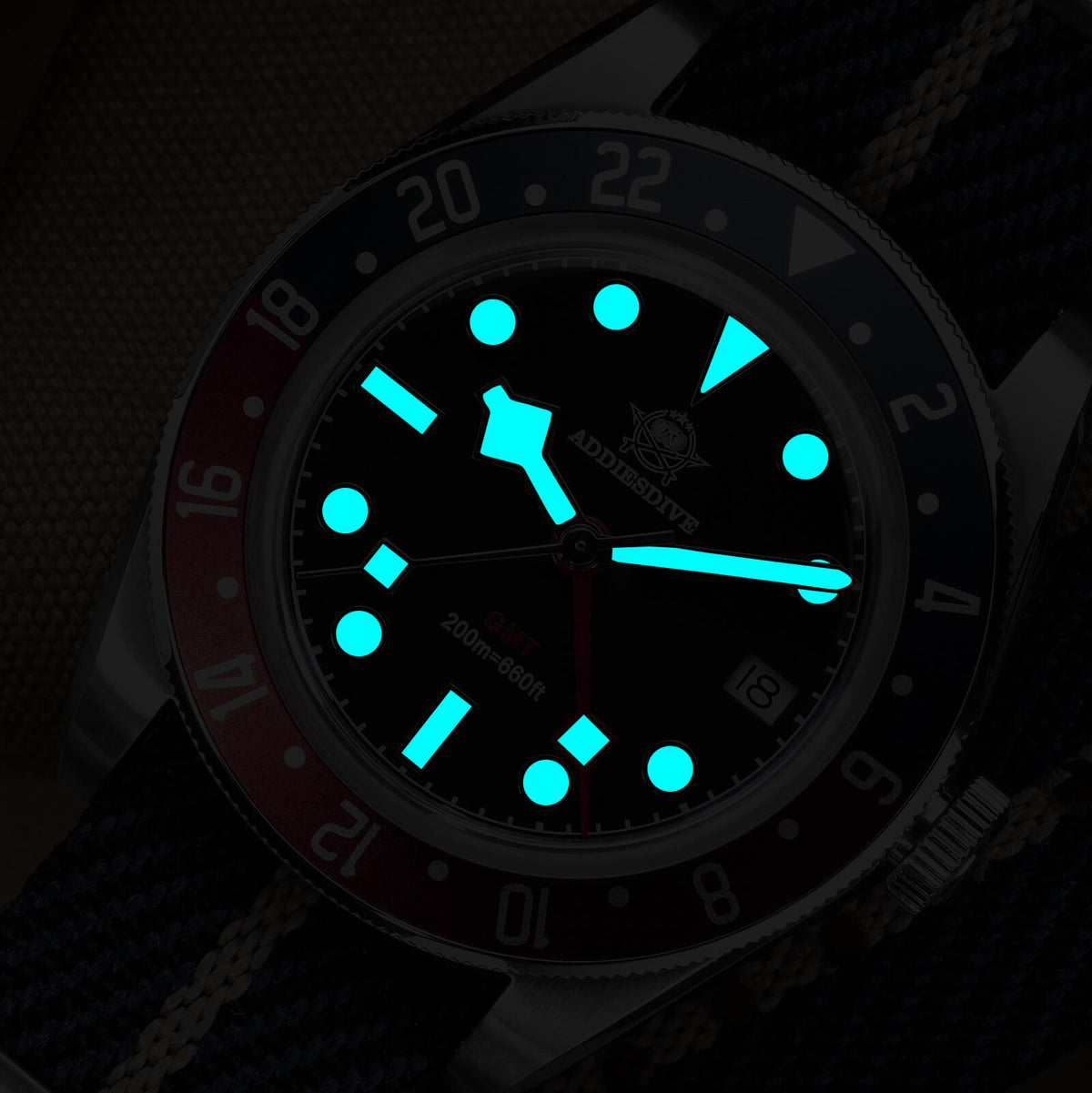 ★Saldi Anniversario★ADDIESDIVE 39mm Orologio al Quarzo BB58 GMT AD2044