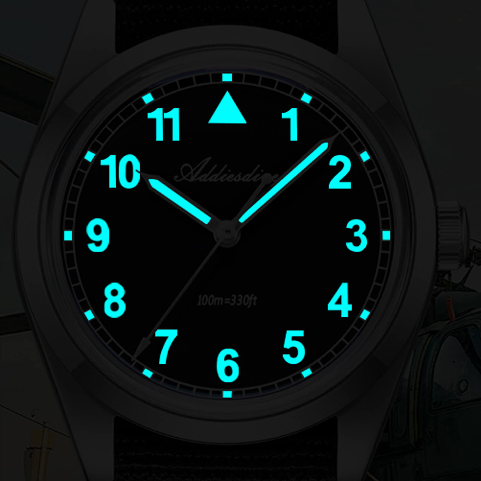 ADDIESDIVE 37mm VH31 Retro Pilot Field Watch AD2079