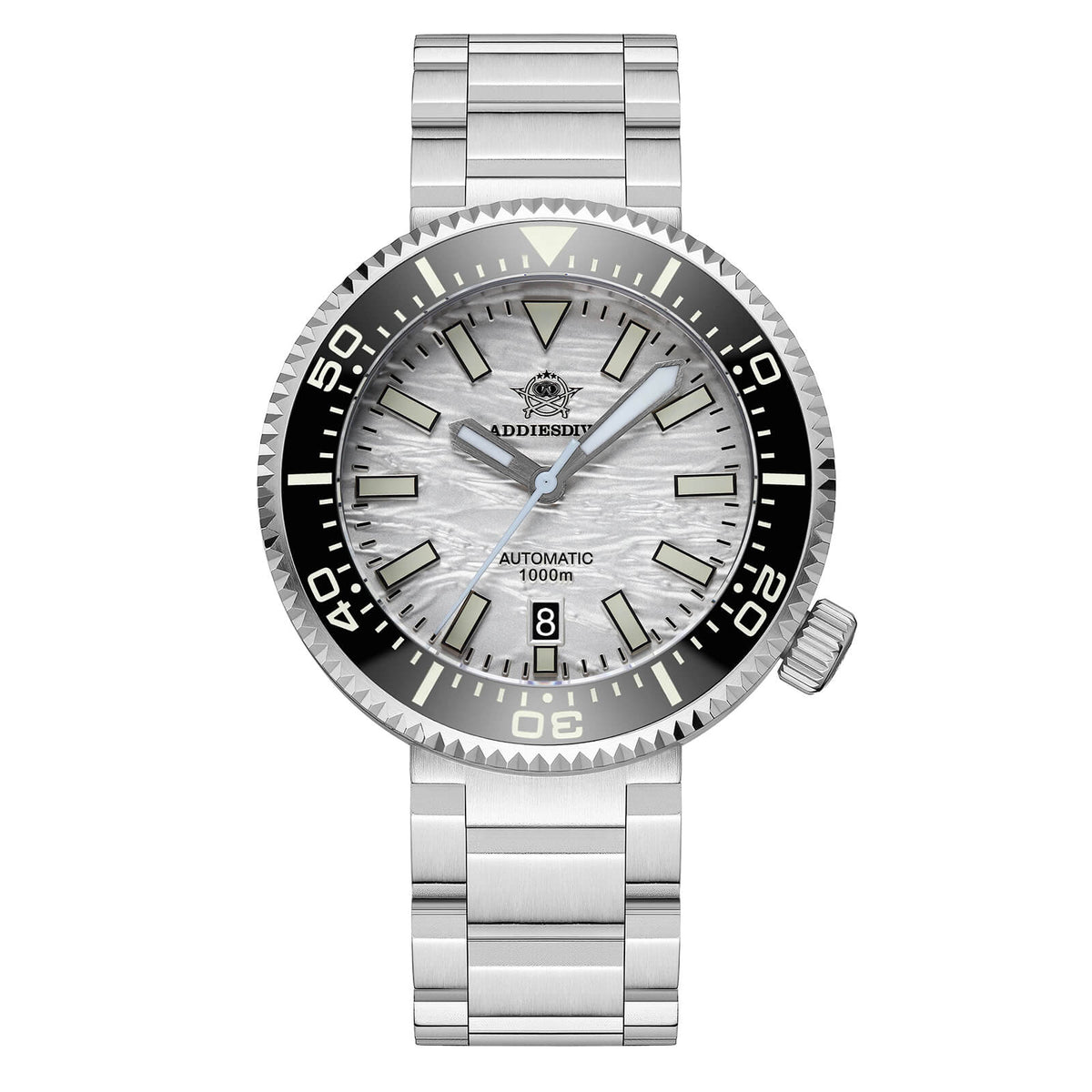 ★Speciale Capodanno★Addiesdive 46mm 1000m Orologio Subacqueo AD2069 Bianco