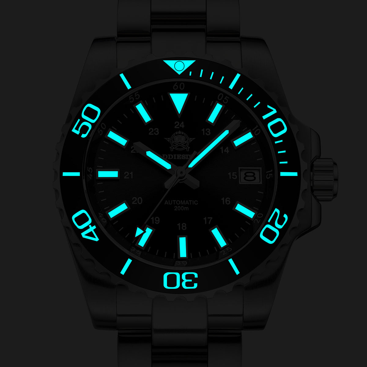★Saldi Anniversario★Orologio subacqueo automatico da uomo ADDIESDIVE con vetro zaffiro sintetico AD2504