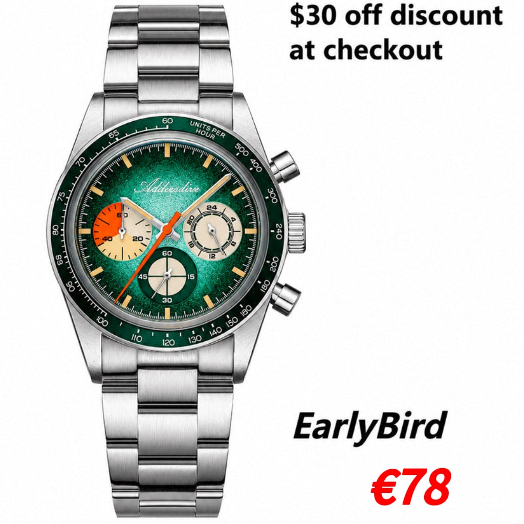 ADDIESDIVE 37mm Orologio Cronografo al Quarzo di Lusso AD2551