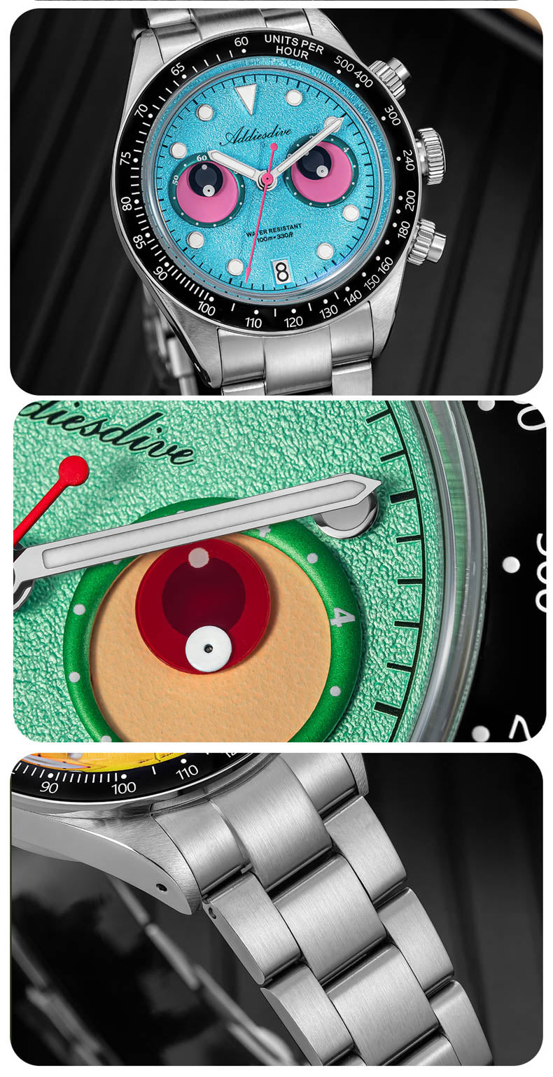 🔥SALDI D'AUTUNNO 🔥ADDIESDIVE AD2557 – Orologio Cronografo da Uomo 40mm al Quarzo VK64 con Quadrante Eye