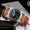 ADDIESDIVE Orologio Pilota Automatico 38mm 100M (AD2112-cinturino in pelle)