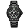 Quartz Sports Watch Men 24 Hours Luminous Black Stainless Steel