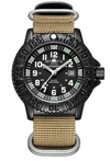 Quartz Sports Watch Men 24 Hours Luminous Black Stainless Steel