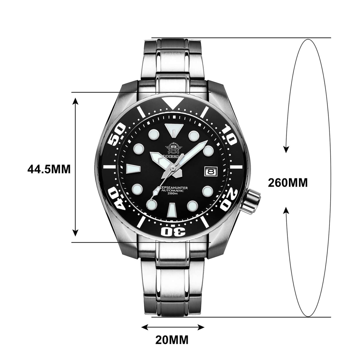 🔥ADDIESDIVE Orologio 🔥 subacqueo professionale da uomo 44,5 mm (MY-H10)