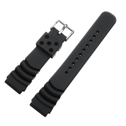 Cinturino in silicone per orologi da uomo Diver Nero 20 mm 22 mm