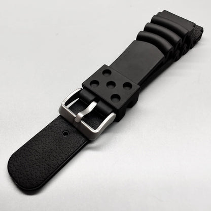 Cinturino in silicone per orologi da uomo Diver Nero 20 mm 22 mm