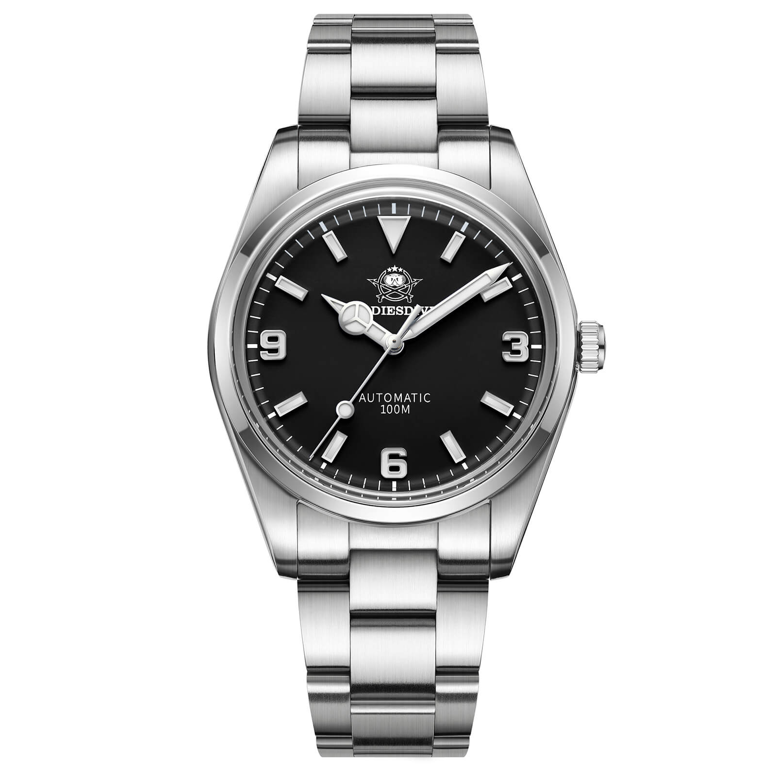 ADDIESDIVE 38mm Domed Crystal Explore Watch 100M (AD2112) Nero