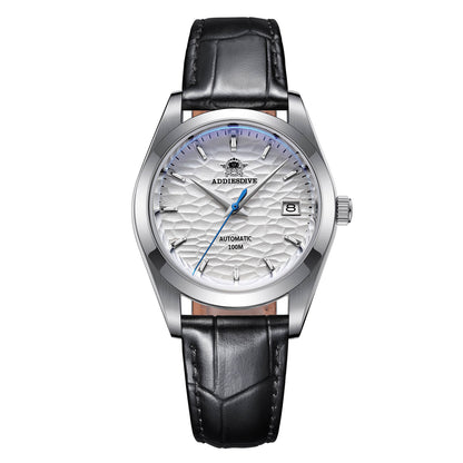 ADDIESDIVE automatico quadrante bianco con cinturino in pelle nera AD2118
