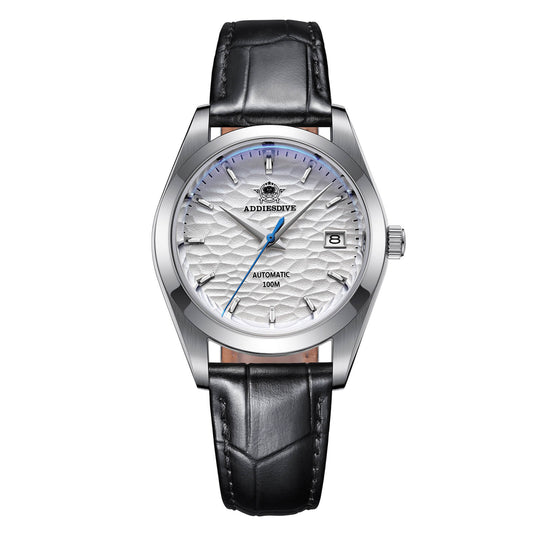 ADDIESDIVE automatico quadrante bianco con cinturino in pelle nera AD2118