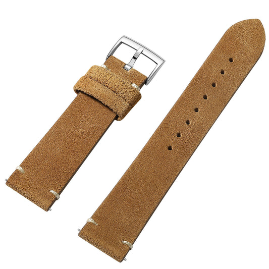 ADDIESDIVE Cinturino di Ricambio per Orologio, Vintage, In Pelle Scamosciata, Larghezza 20 mm
