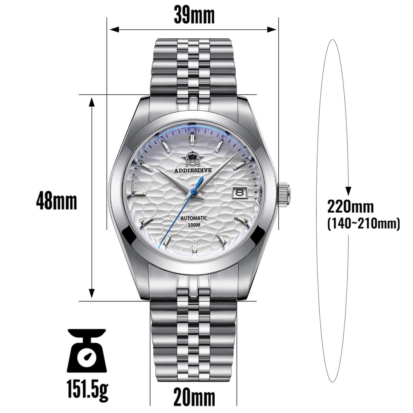 ADDIESDIVE Orologio da uomo meccanico retrò AD2118