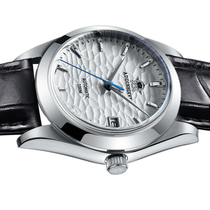 ADDIESDIVE automatico quadrante bianco con cinturino in pelle nera AD2118