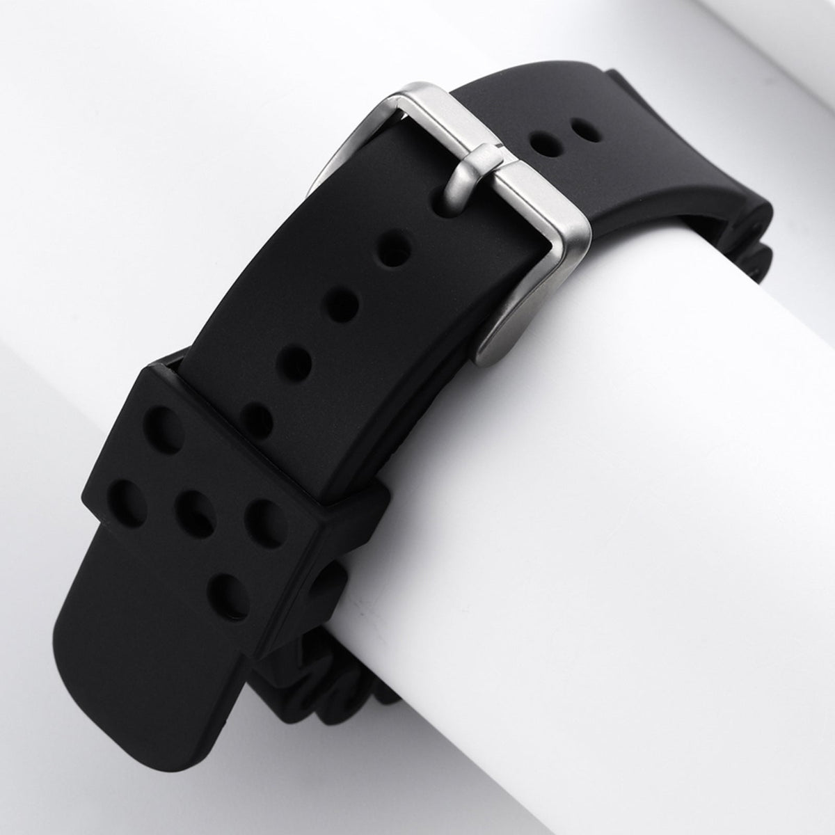 Cinturino in silicone per orologi da uomo Diver Nero 20 mm 22 mm