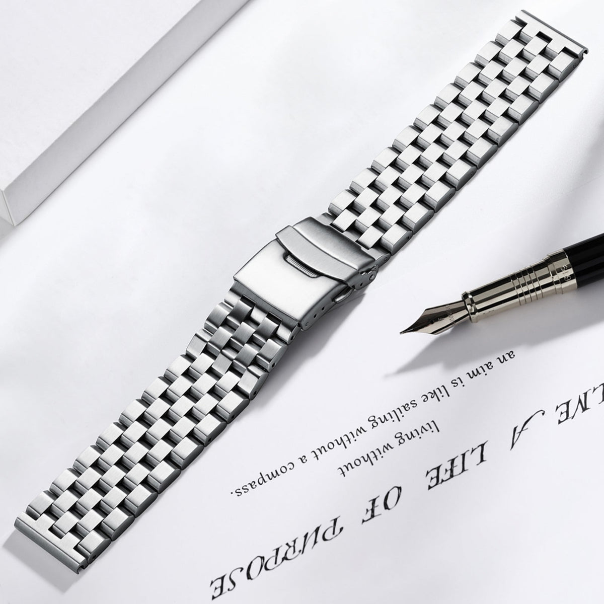 Cinturino per orologio da uomo in acciaio inossidabile da 22 mm 5 pointer 22mm