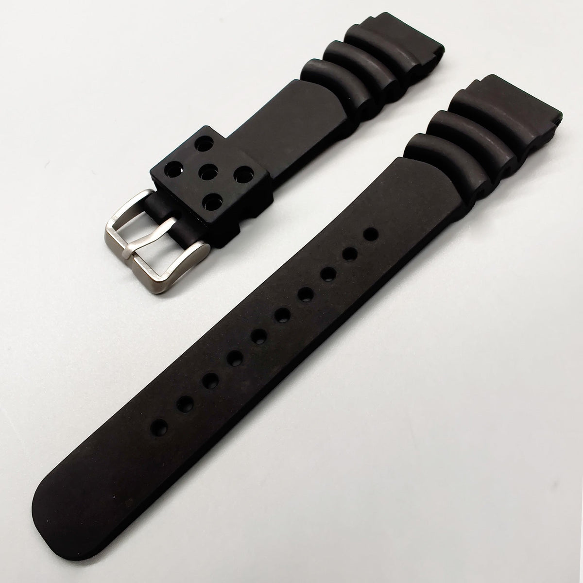 Cinturino in silicone per orologi da uomo Diver Nero 20 mm 22 mm