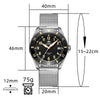 ADDIESDIVE Orologio Automatico da uomo con cinturino in maglia di acciaio inossidabile Diver 200M H9